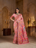Traditional pashmina silk saree with woven design