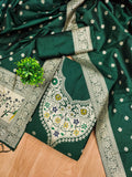 Unstitched zari weaving paithani silk salwar suit with dupatta & bottom