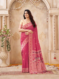Soft Bangalore handloom raw silk saree with meenakari weaving work